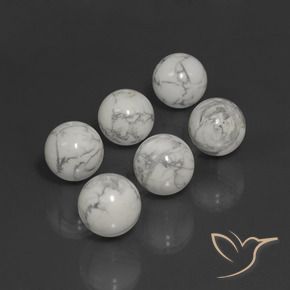Gemas de Howlita Blanco verdoso natural de 91.64 ct, Esfera / Bola, Opaco