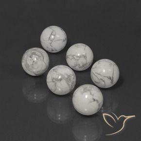 Gemas de Howlita Blanco verdoso natural de 91.64 ct, Esfera / Bola, Opaco