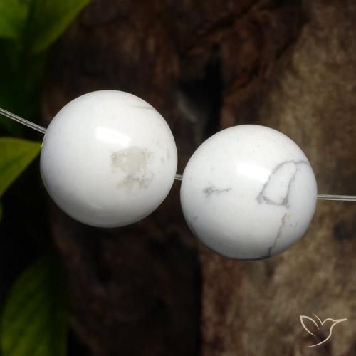 Gemas de Howlita Blanco verdoso natural de 46.44 ct, Esfera / Bola, Opaco