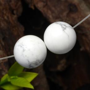 Gemas de howlita blanco natural de 29,43 ct, esfera / bola, opaco
