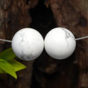 Gemas de howlita blanco natural de 29,43 ct, esfera / bola, opaco