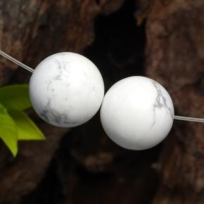 Gemas de howlita blanco natural de 29,43 ct, esfera / bola, opaco
