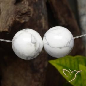 Gemas de Howlita Blanco verdoso natural de 30.39 ct, Esfera / Bola, Opaco