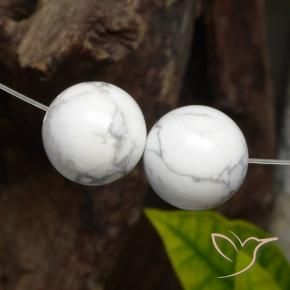 Gemas de Howlita Blanco verdoso natural de 30.39 ct, Esfera / Bola, Opaco