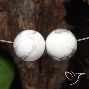 Gemas de Howlita Blanco verdoso natural de 30.20 ct, Esfera / Bola, Opaco