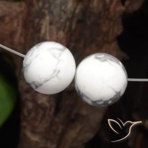 Gemas de Howlita Blanco verdoso natural de 30.20 ct, Esfera / Bola, Opaco