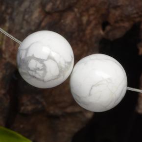 Gemas de Howlita Blanco multicolor natural de 29.96 ct, Esfera / Bola, Opaco