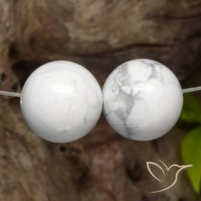 Gemas de Howlita Blanco verdoso natural de 30.41 ct, Esfera / Bola, Opaco