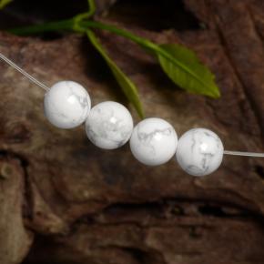 Gemas de howlita blanco natural de 14,22 ct, esfera / bola, opaco