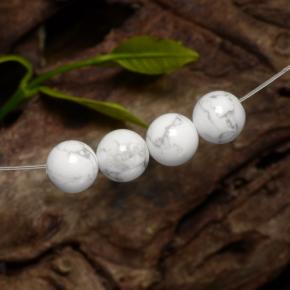 Gemas de howlita blanco natural de 14,22 ct, esfera / bola, opaco