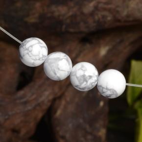 Gemas de howlita blanco natural de 14,30 ct, esfera / bola, opaco