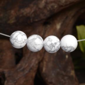 Gemas de howlita blanco natural de 14,30 ct, esfera / bola, opaco