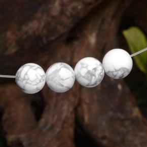Gemas de howlita blanco natural de 14,30 ct, esfera / bola, opaco