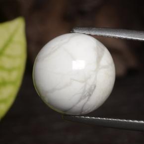 Howlita blanco natural de 14,75 ct, esfera / bola, opaco