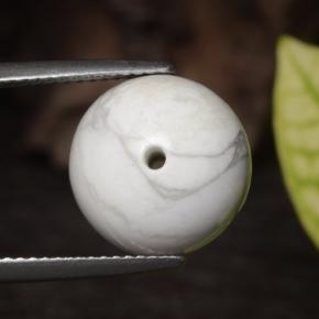 Howlita blanco natural de 14,75 ct, esfera / bola, opaco