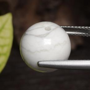 Howlita blanco natural de 14,75 ct, esfera / bola, opaco