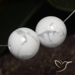 Gemas de Howlita Blanco verdoso natural de 46.72 ct, Esfera / Bola, Opaco