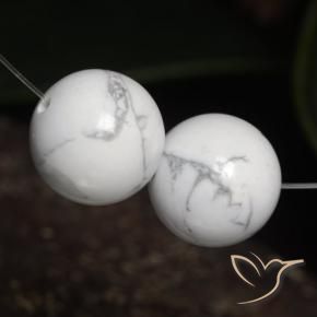 Gemas de Howlita Blanco verdoso natural de 46.72 ct, Esfera / Bola, Opaco