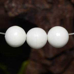 Gemas de howlita blanco natural de 14,13 ct, esfera / bola, opaco