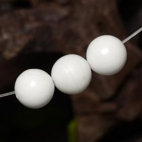 Gemas de howlita blanco natural de 14,13 ct, esfera / bola, opaco