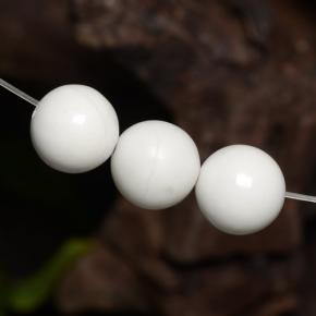 Gemas de howlita blanco natural de 14,13 ct, esfera / bola, opaco