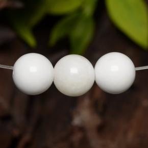 Gemas de howlita blanco natural de 10,77 ct, esfera / bola, opaco
