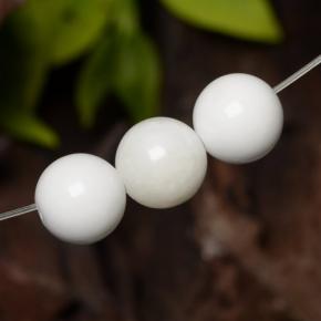 Gemas de howlita blanco natural de 10,77 ct, esfera / bola, opaco