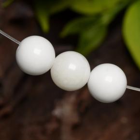 Gemas de howlita blanco natural de 10,77 ct, esfera / bola, opaco