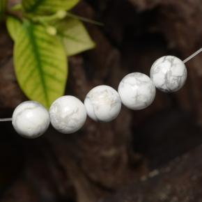 Gemas de howlita blanco natural de 23,00 ct, esfera / bola, opaco
