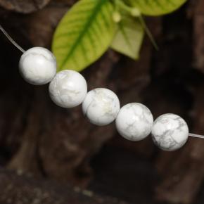 Gemas de howlita blanco natural de 23,00 ct, esfera / bola, opaco