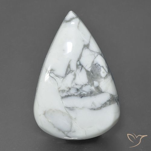 58.05ct Natural Blanco verdoso Howlita, En forma de pera, Opaco