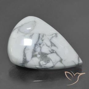 Howlita Blanco verdoso natural de 58.05 ct, En forma de pera, Opaco