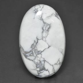 Howlita blanco natural de 63,57 ct, corte óvalo, opaco