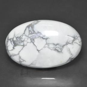 Howlita blanco natural de 63,57 ct, corte óvalo, opaco