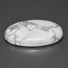Howlita blanco natural de 63,57 ct, corte óvalo, opaco