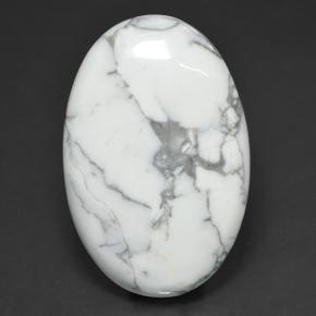Howlita blanco natural de 69,38 ct, corte óvalo, opaco