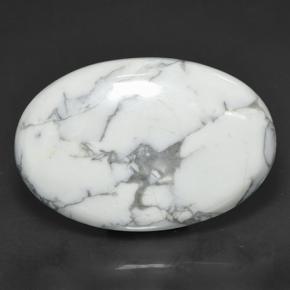 Howlita blanco natural de 69,38 ct, corte óvalo, opaco