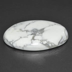 Howlita blanco natural de 69,38 ct, corte óvalo, opaco
