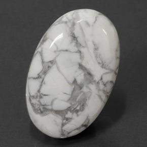 Howlita blanco natural de 58,22 ct, corte óvalo, opaco
