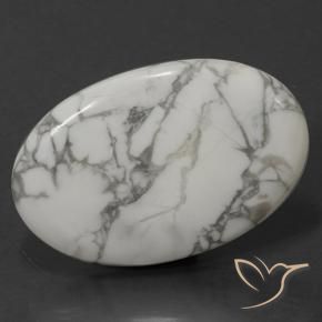 Howlita Blanco verdoso natural de 102.41 ct, Ovalada, Opaco