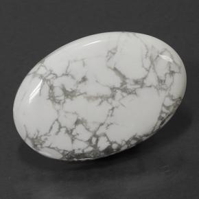 Howlita blanco natural de 66,12 ct, corte óvalo, opaco