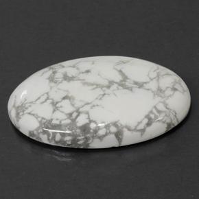 Howlita blanco natural de 66,12 ct, corte óvalo, opaco