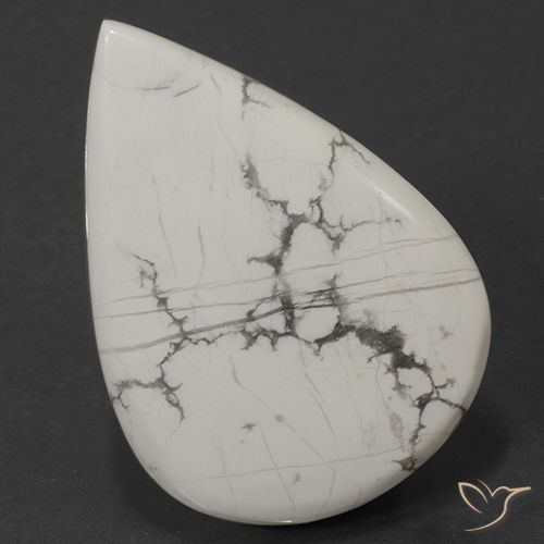 73.45ct Natural Blanco verdoso Howlita, En forma de pera, Opaco