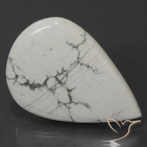 Howlita Blanco verdoso natural de 73.45 ct, En forma de pera, Opaco