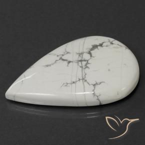 Howlita Blanco verdoso natural de 73.45 ct, En forma de pera, Opaco