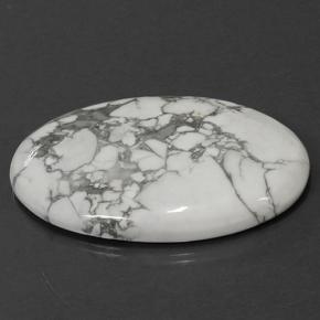 Howlita blanco natural de 113,38 ct, corte óvalo, opaco