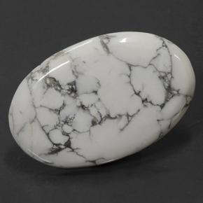 Howlita blanco natural de 138,01 ct, corte óvalo, opaco
