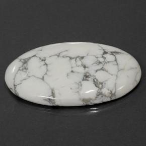 Howlita blanco natural de 138,01 ct, corte óvalo, opaco