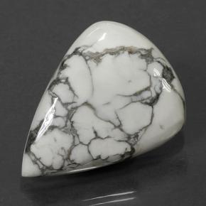 Howlita blanco natural de 48,63 ct, en forma de pera, opaco