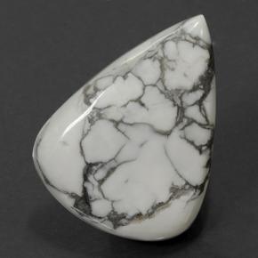 Howlita blanco natural de 48,63 ct, en forma de pera, opaco